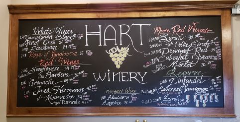 Hart Winery's Chalkboard