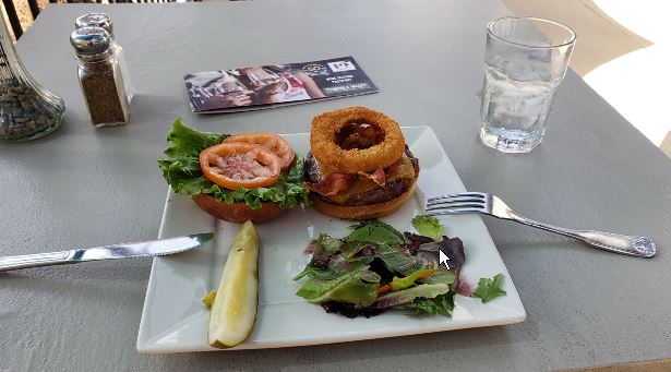 The "Kevin Bacon Burger" at Carol's