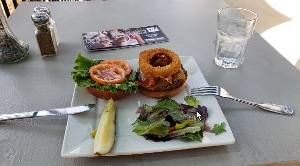 The "Kevin Bacon Burger" at Carol's